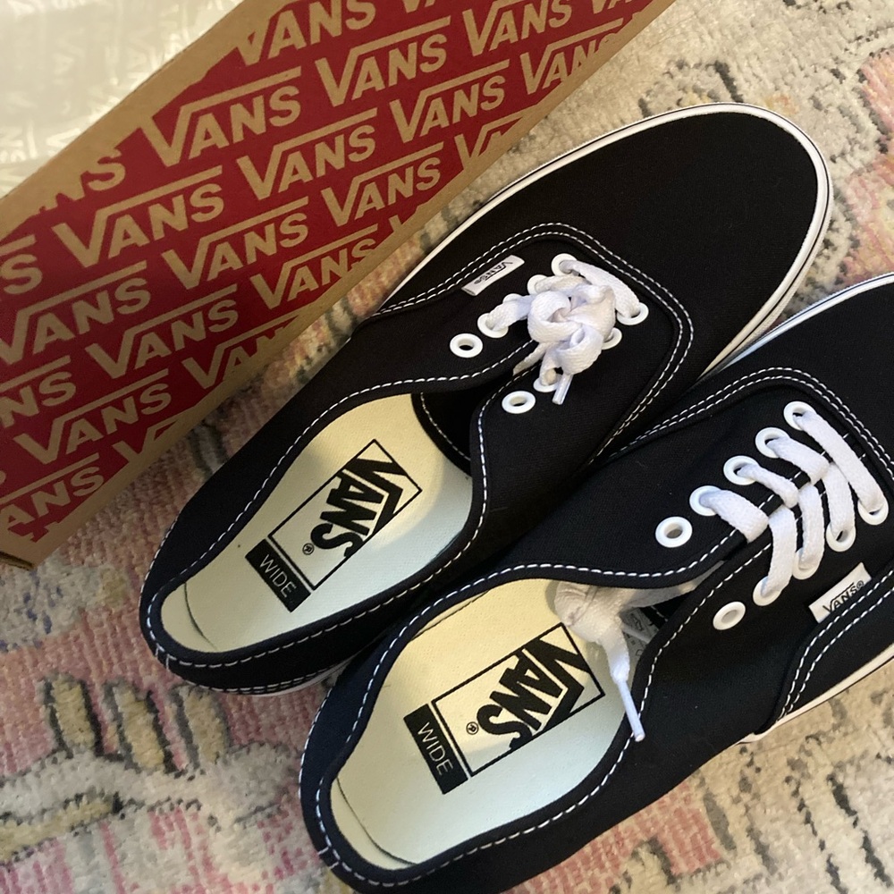 Vans Black and White Canvas Shoes